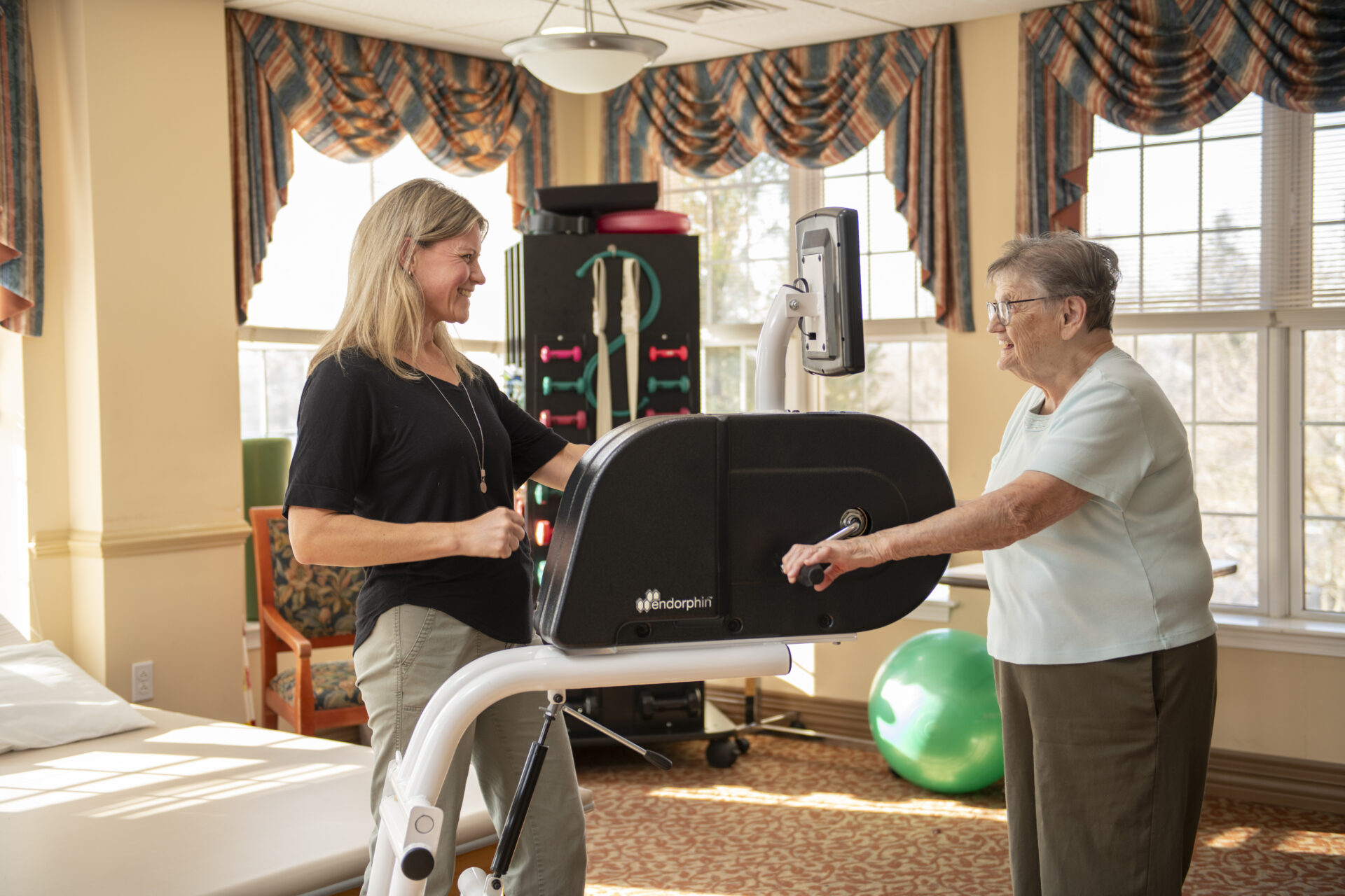 55+ Adult Exercising at Physical Therapy With Skilled Nursing Services